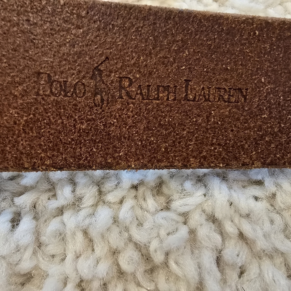 Vintage Polo Ralph Lauren Made In Italy Brown Leather Belt - Picture 4 of 8